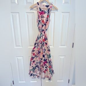 Banana Republic Women’s Botanical Floral Peach Pink Fit & Flare Maxi Dress (0)